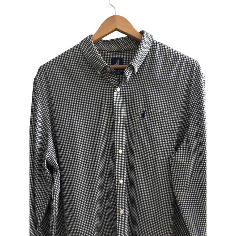 Johnnie-O Prep-formance Bamboo Stretch Gingham Button Down Shirt Men's XXL Navy - Picture 4 of 13